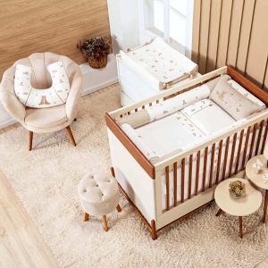 KIT BERÇO POESIA BEGE 07 PCS